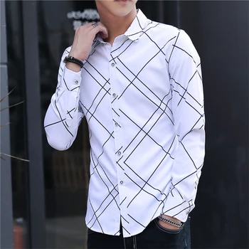 

2018 spring men's long sleeved shirt, teenage body and leisure fashion C212-P35-906