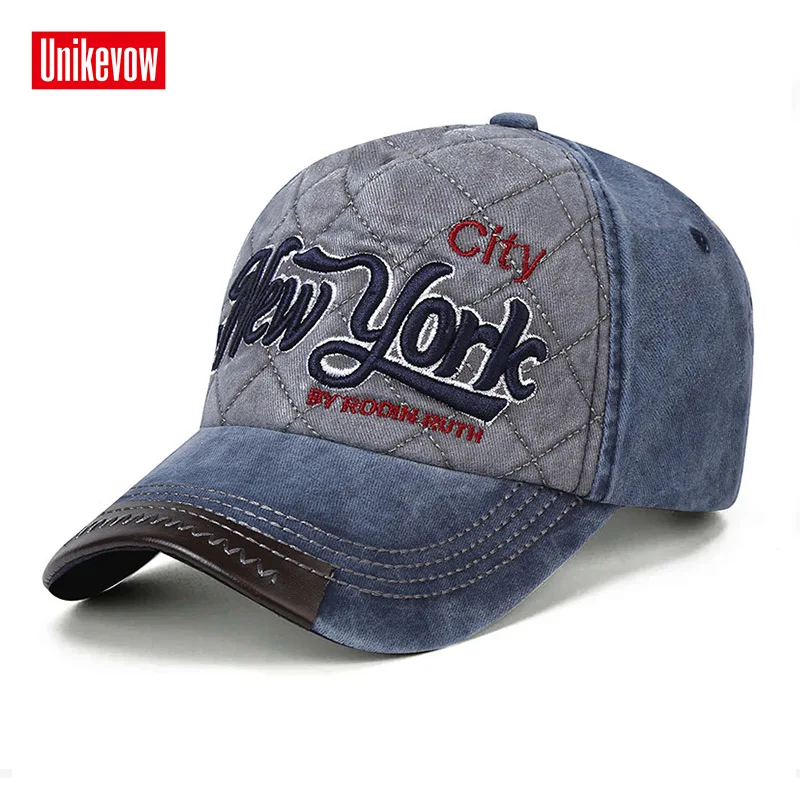 UNIKEVOW бейсболка в Европейском стиле 100% хлопок Нью Йорк emboridery Кепка для мужчин и
