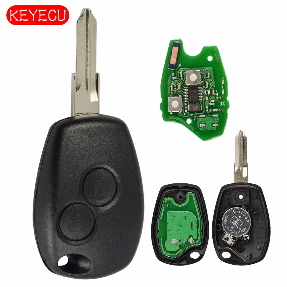 Keyecu дистанционный ключ автомобиля 2 кнопки 433 МГц PCF7961M HITAG AES чип для Renault Logan II Sandero II Uncut VAC102