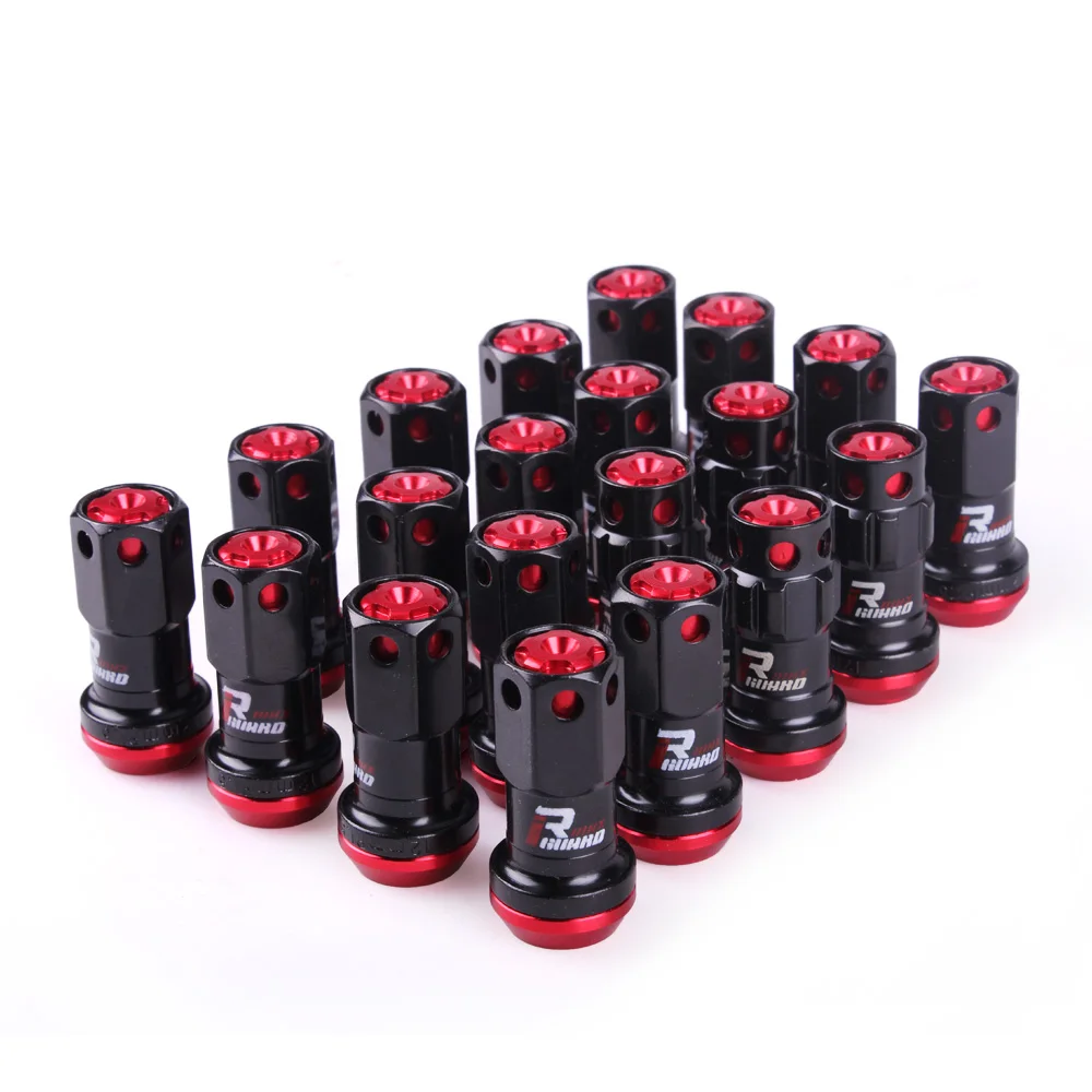 RASTP-20pcs/набор M12x1.5/1,25 R40 стиль 44 мм Колесные гайки гоночные композитные стопорные гайки с ключом безопасности RS-LN046 - Название цвета: red