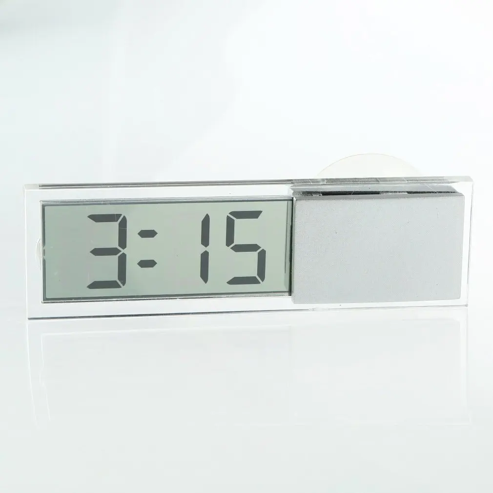 Электронные часы для автомобиля Мини Прочный прозрачный ЖК-дисплей цифровой с присоской