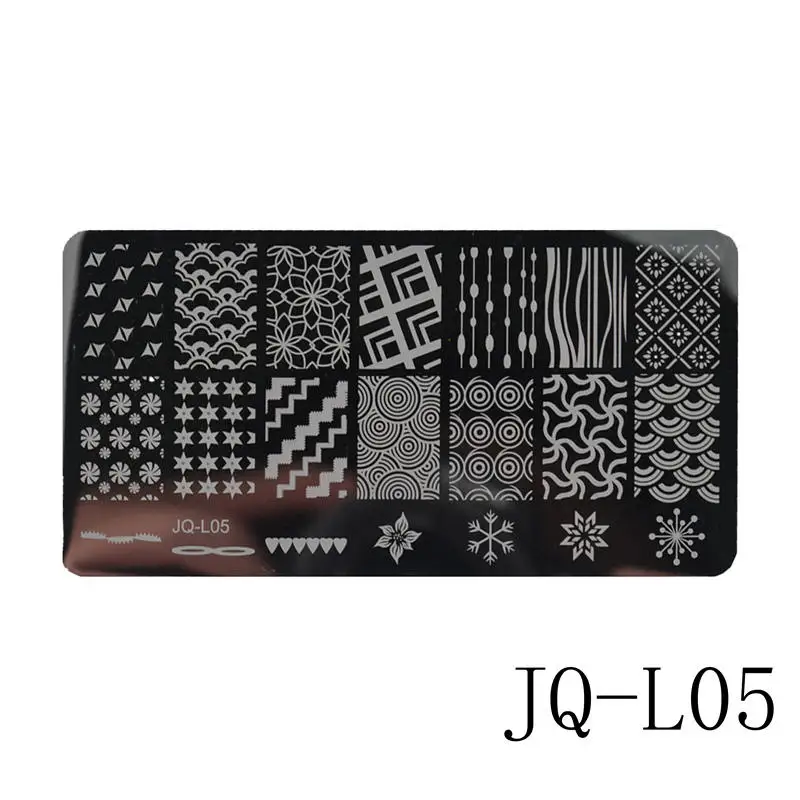 12x6 см из нержавеющей стали красивые кружевные изображения для дизайна ногтей DIY принтер для печати изображений маникюрные трафареты для штамповки ногтей пластины Шаблоны - Цвет: JQ-L05