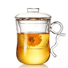 300 мл, креативная офисная кружка из боросиликатного стекла, должна быть, личная посуда для напитков, для здоровья, цветущая чайная кружка, чашка, ситечко, фильтр