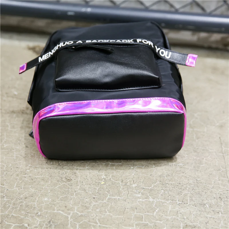 2017 Hot Women Laser Backpack School Bag For Teenage Girls PU Leisure Style Letter School Bagpack Casual Bag Travel Bag Mochila (36)