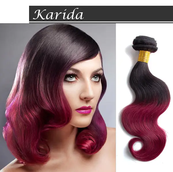 Brazilian Ombre Hair Body Wave Hair Weave 3bundles Burgundy Color