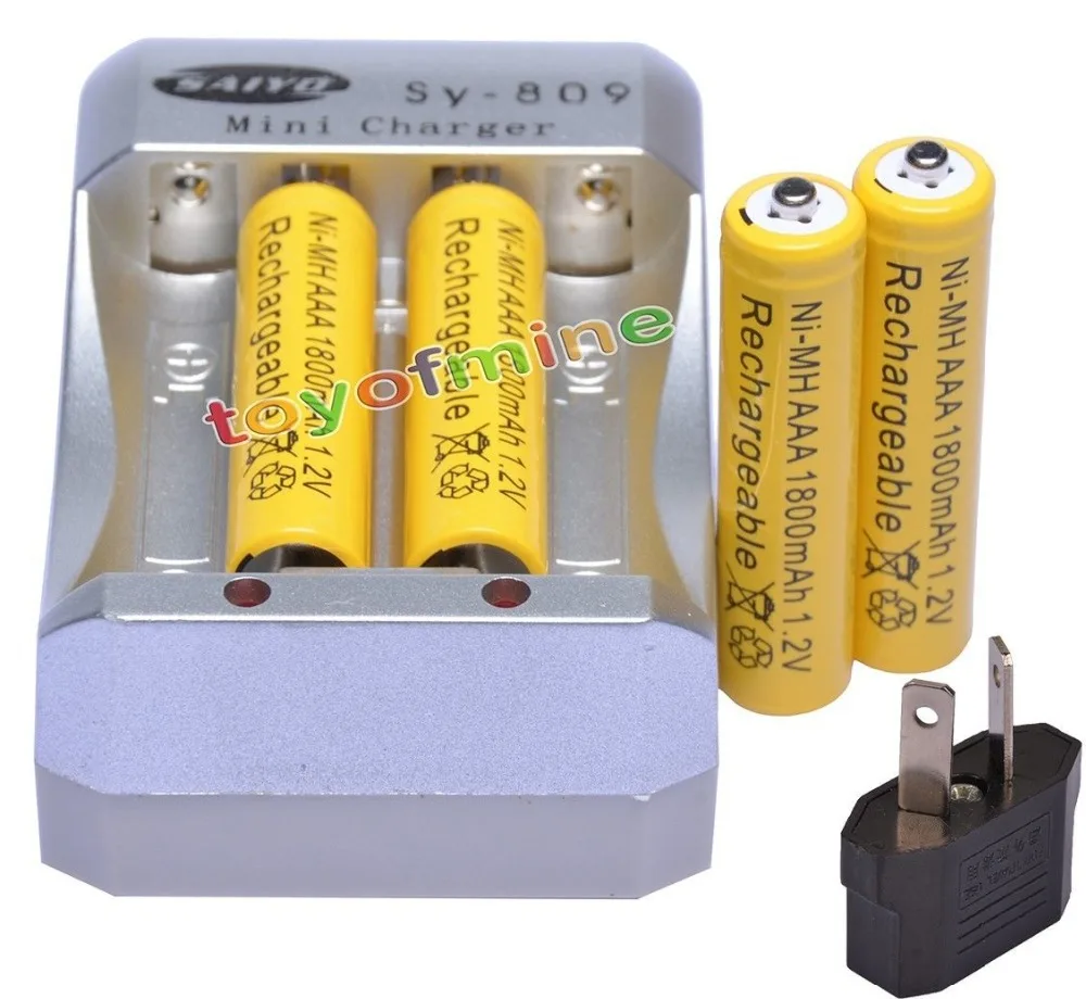 4x AAA 1800mAh 1 2 V Ni-MH аккумуляторная батарея желтый для RC игрушки камера + зарядное