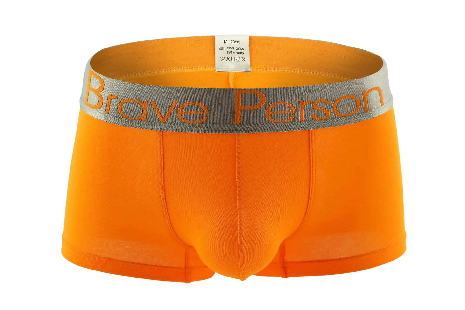 Новое поступление года, мужские плотное нижнее белье Brave person, мужские хлопковые шорты-боксеры, модные сексуальные боксеры, мужские трусы-боксеры