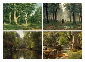 

free shipping home wall art decoration picture classic Shishkin forest stream landscape canvas prints oil painting on canvas