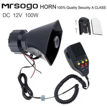 

Universal 100W 12V 7 Sounds Car Electronic Warning Siren Motorcycle Alarm Firemen Ambulance Loudspeaker support MIC and Record