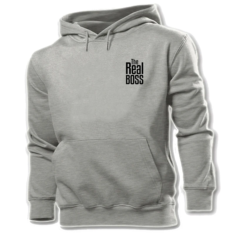 

The Real Boss Couple Lovers Design Unisex Graphic Hoodie Sweatshirt Strings Mens Womens Winter Hooded Tops Pullover
