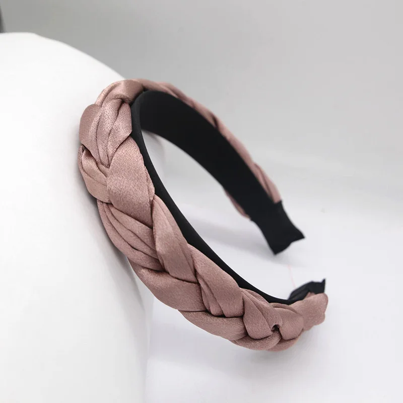 Fresco wide headband 5 шт. 4,0 см плетеные тканевые покрытые пластиковые повязки для волос для женщин и девочек тканевые плетеные атласные повязки для волос - Цвет: Fresco wide headband