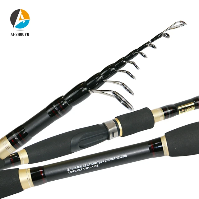 Spinning/Casting Fishing Rod 20-100g High Quality Telescopic Carbon Rod Big  Game Rod For Catfish