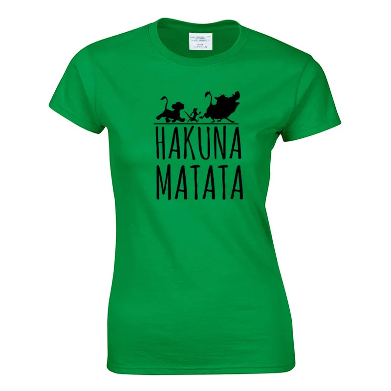 

2019 Hakuna Matata letter print Tee shirt Homme Summer Women Short Sleeve t shirt Plus Size women casual 100% Cotton top 4