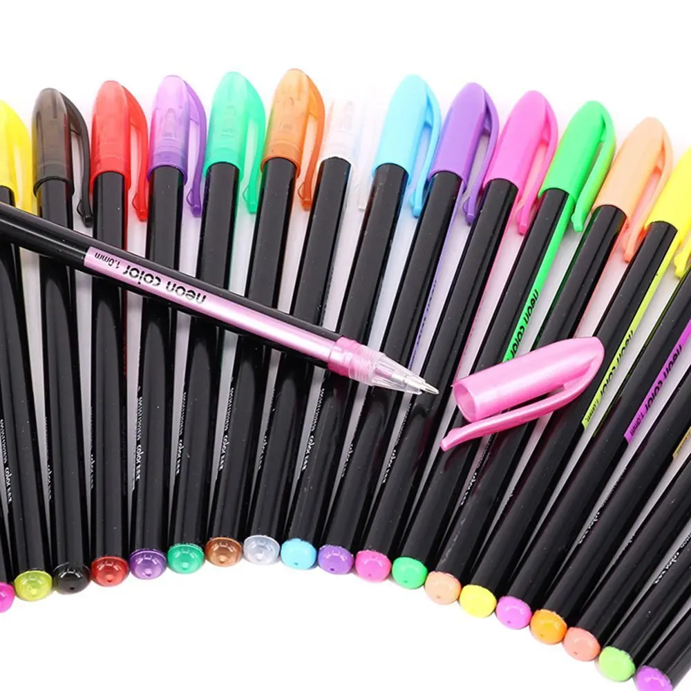 MEEDEN 48 шт. гель неоновые Цвет Pen Set вкладыши металлик Пастель блеск эскиз рисунок ручка школьные канцелярские маркер для детей подарки