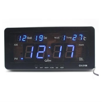 

Electronic LED Digital Calendar Alarm Clock with Temperature date and week Desk or Wall Mount for Living Room Study Shelf