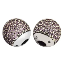 Проложить открытые оконечники браслета с розовым CZ стерлингового серебра 925-ювелирные изделия