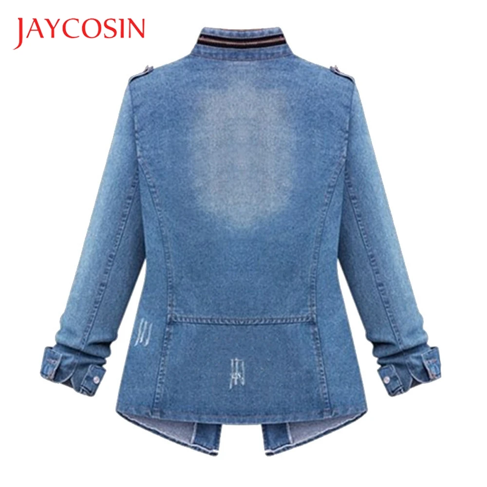 Повседневная Женская джинсовая куртка JAYCOSIN женская с карманами пальто из