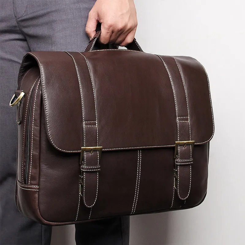 Nesitu Männlichen Echtes Reisetasche ''15 Messenger Vintage 6'' Portfolio Schokolade M7396 Tasche Business Aktentasche Laptop Leder Männer 14 g6grnqw