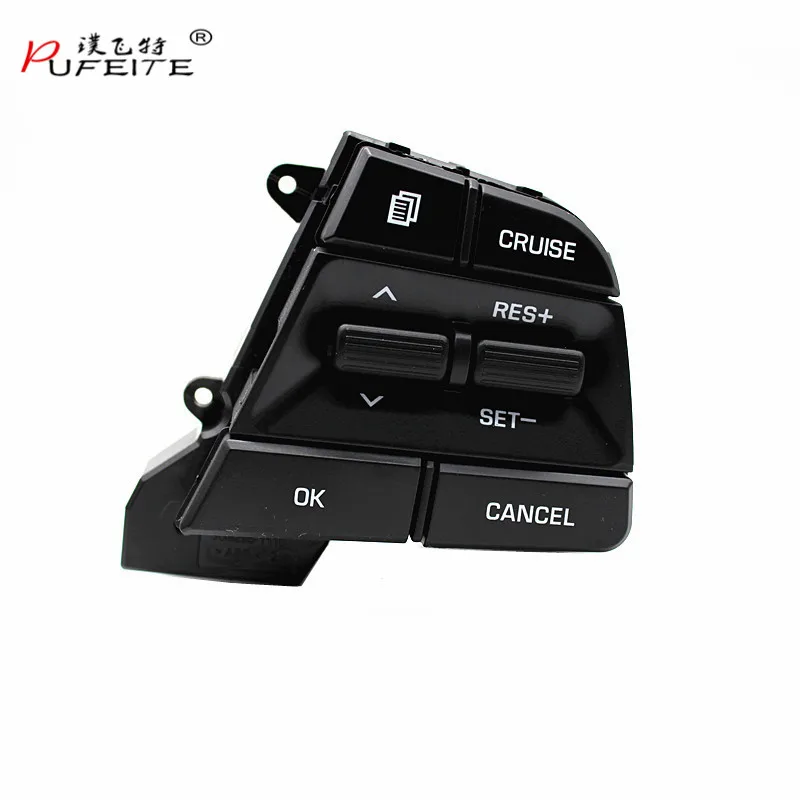 

PUFEITE free shipping Car Cruise Control Steering Wheel Buttons Switch Black for Hyundai Elantra AD Solaris 2017 2018 1.6L