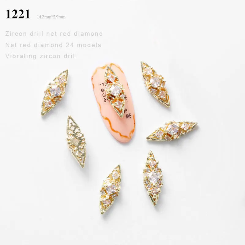 3D Nail Art Decoration Zircon Nails Rhinestone Tassel/Heart/Wing/Chain Nails Jewelry Top-level Long Nail Charms Ornaments - Цвет: S04278