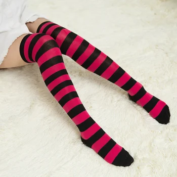 

Japanese Kawaii Boots Compression Stockings Girls Over Knee Socks Long Body Thigh High Tube Socks Women Long Striped Stocking