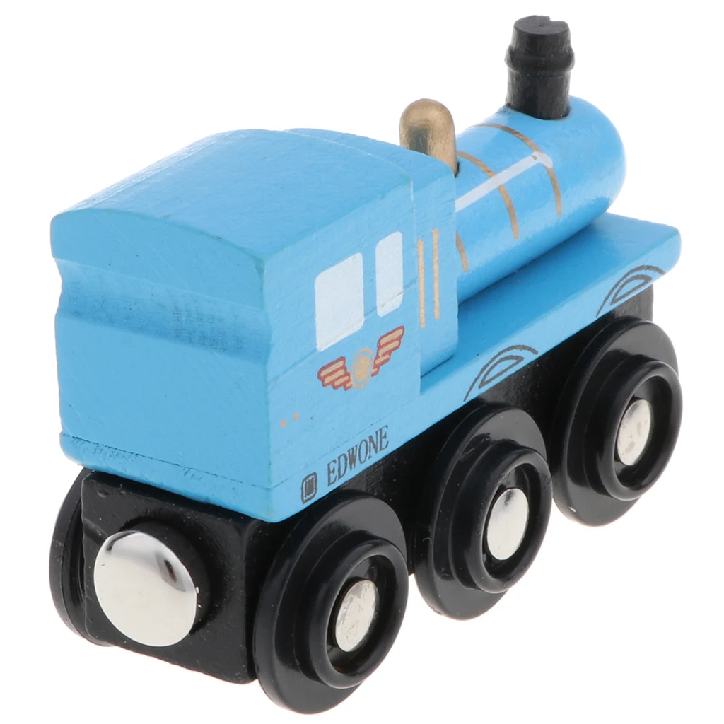 Wooden Magnetic Train Carriage for Toy Trains Set Accessory - Blue Carriage