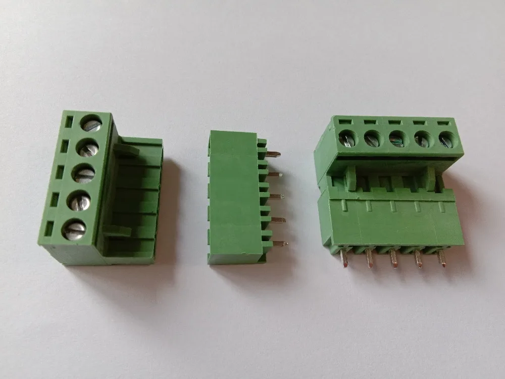 

Close Straight 5 pin 5.08mm Screw Terminal Block Green Connector Pluggbale Type 20 Pcs Per Lot