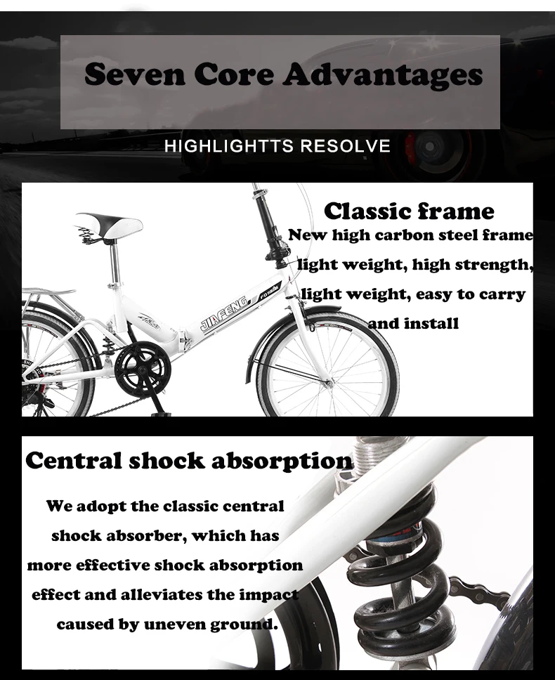 Top 20-inch Variable Speed Folding Shock Absorbing Adult Male and Female Students Extreme Edition Bike 2