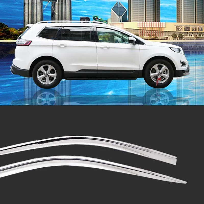 

1 Set Brand New Chrome Side Vent Sun Shade Window Visors Rain Guard Deflectors For Ford Edge 2015-2018