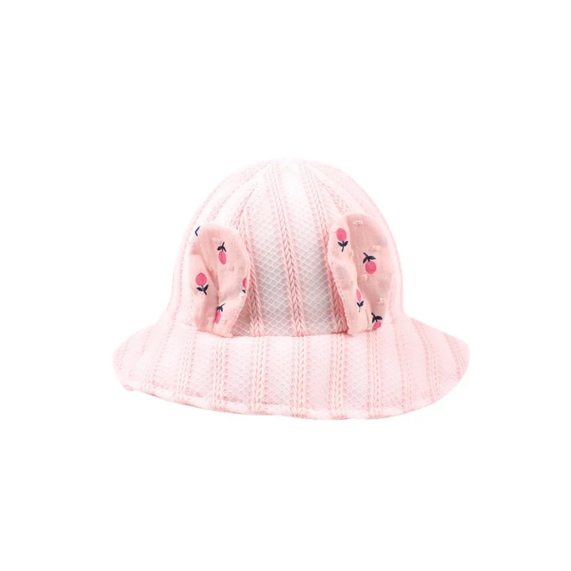 Bunny Ears Mesh Baby Hat For Girls Panama Summer Baby Bucket Hat Breathable Beach Sun Cap Girl Panama 3-12M Baby Girl Clothing  (16)