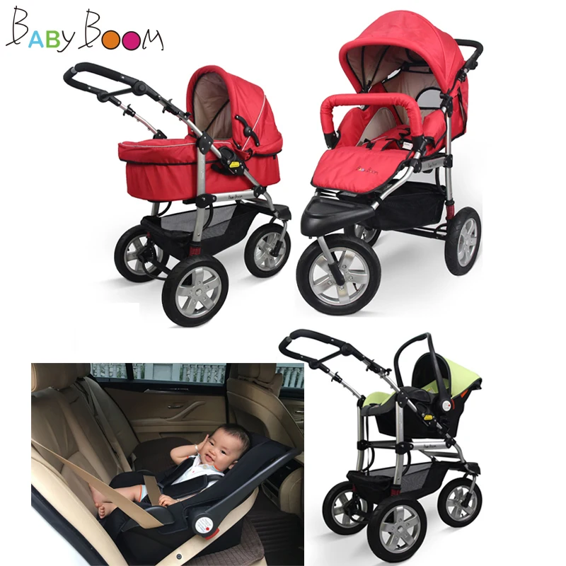 BabyBoom \ 3in 1 детская коляска с тремя колесами коляска прогулочная carrinho de bebe carrito bebe трехколесная коляска - Цвет: Темно-зеленый