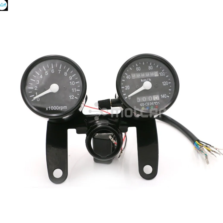 Motorcycle Universal Black LED Tachometer Tacho Gauge Odometer Speedometer Gauge Dual Sport bike For Harley Honda Yamaha Suzuki 