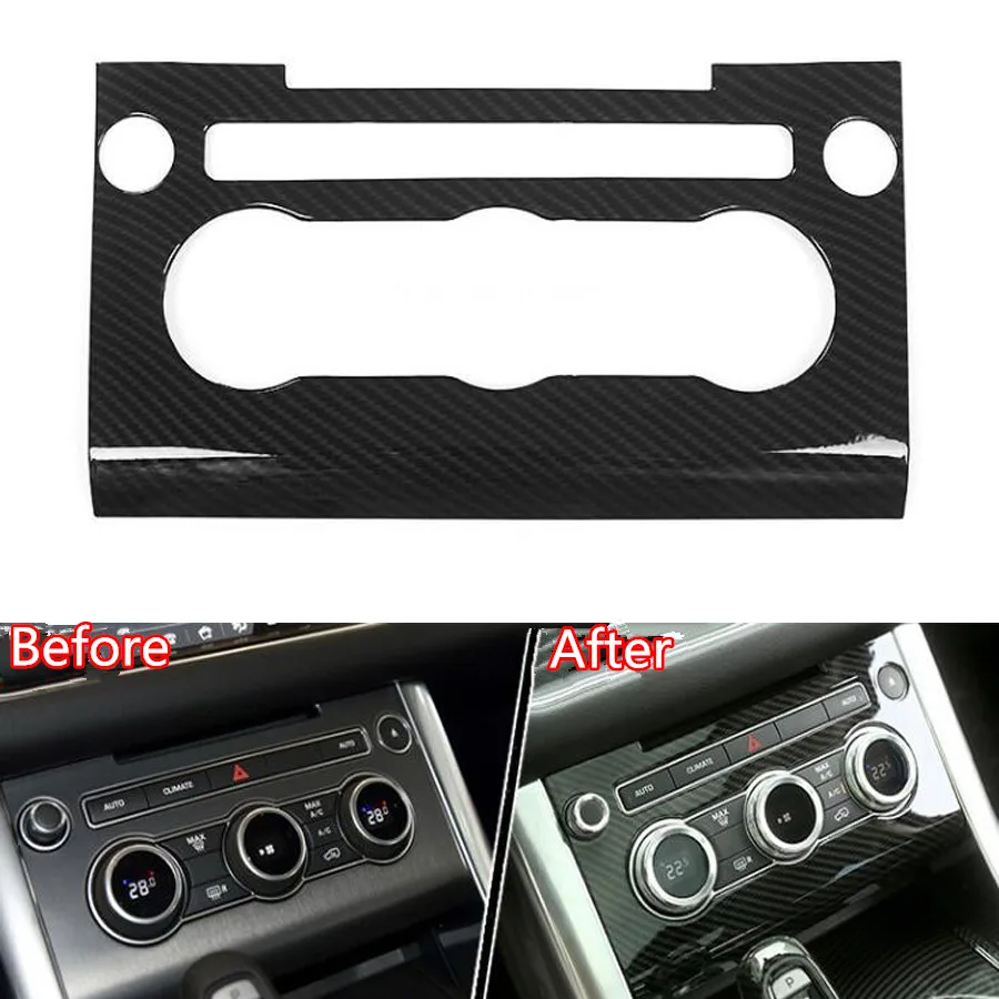 

YAQUICKA Car Central Console Air Conditioner Volume Control Button Frame Trim Cover Sticker For Range Rover Sport 2014-17