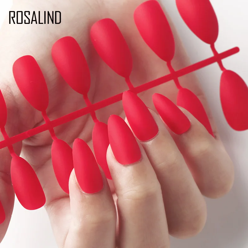 ROSALIND 1 шт. поддельные полное покрытие искусственные ногти на прозрачные Кончики