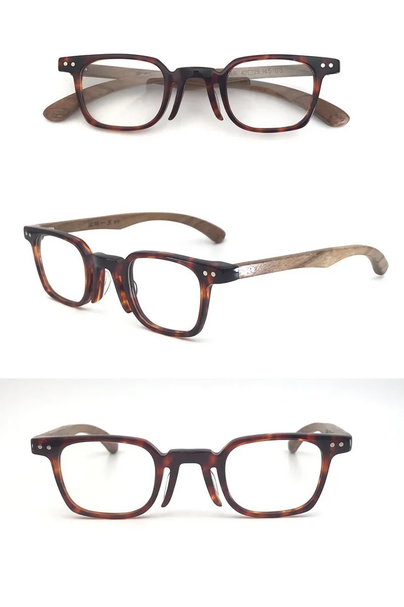 Оправы для очков ручной работы, мужские очки для близорукости, палисандр, маленькие квадратные прозрачные линзы, модные очки, полный Оптический Рецепт
