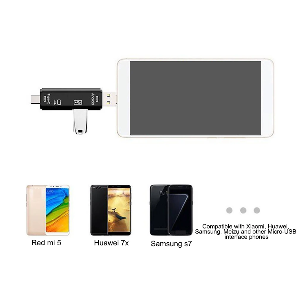 MiOYOOW 3 в 1 type-C кард-ридер Micro usb type-C флэш-накопитель адаптер разъем высокоскоростной SD TF памяти OTG кард-ридер