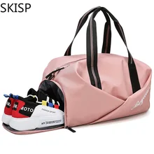 Женская сумка для занятий фитнесом, спортивная обувь, сумка для путешествий, сумка для занятий спортом на открытом воздухе, Женская сухая, влажная, Gymtas, Йога, Bolsa, розовый, черный