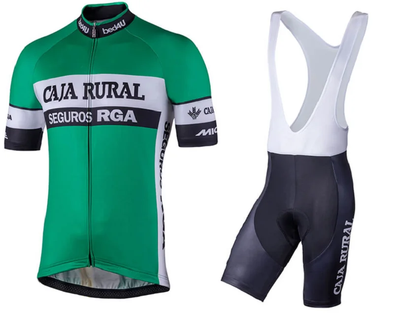 

CAJA RURAL 2018 Summer Cycling Jersey Short Sleeve Set bib shorts MTB Bicycle Sport Clothes Maillot Culotte Clothing for Men