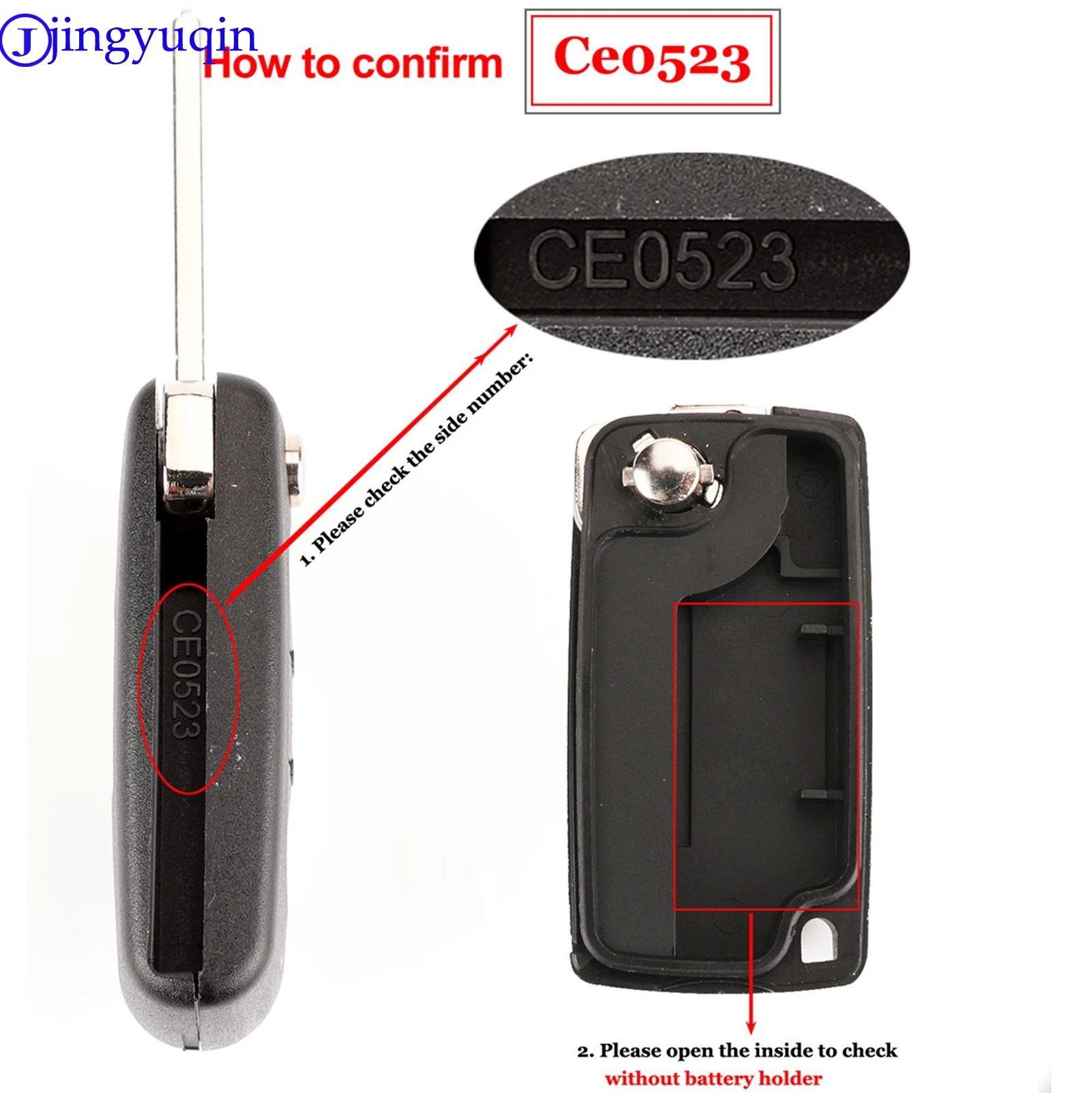 jingyuqin Ce0523 ASK/FSK 2/3 Button Remote Car key For Citroen C2 C3 C4 C5 433Mhz ID46 Modified Flip Folding Car Key Control