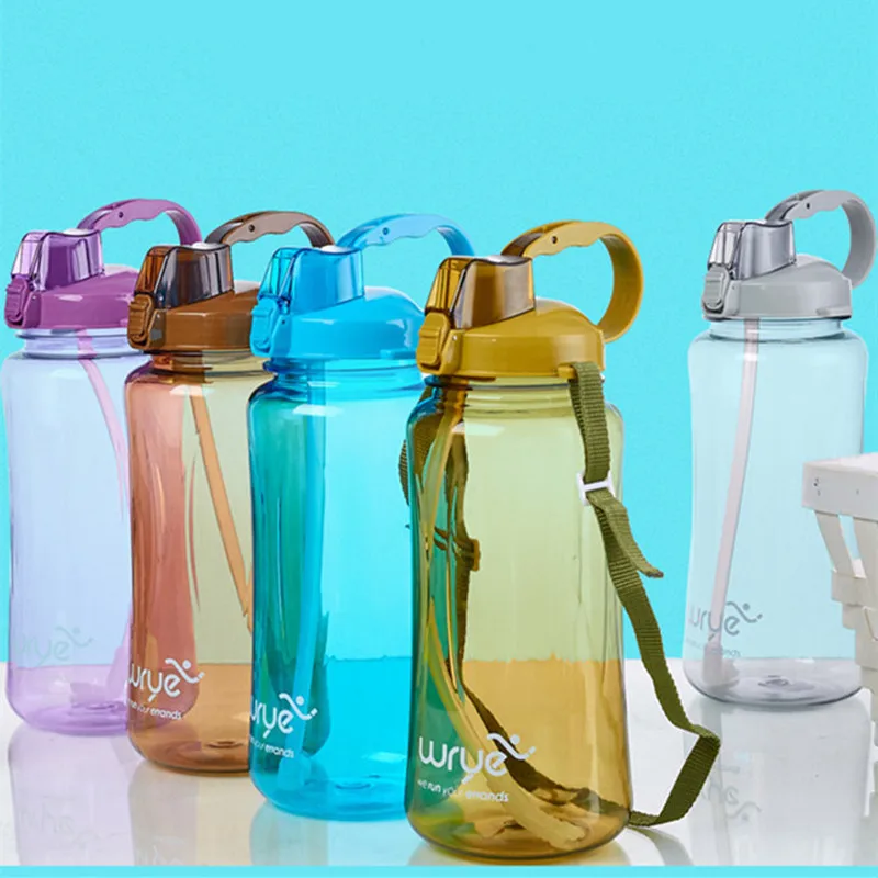 

Portable Large Capacity Straw Water Bottles Outdoor Sports Camping Picnic Bicycle Kettle Gym Fitness Space Shaker Water Bottle