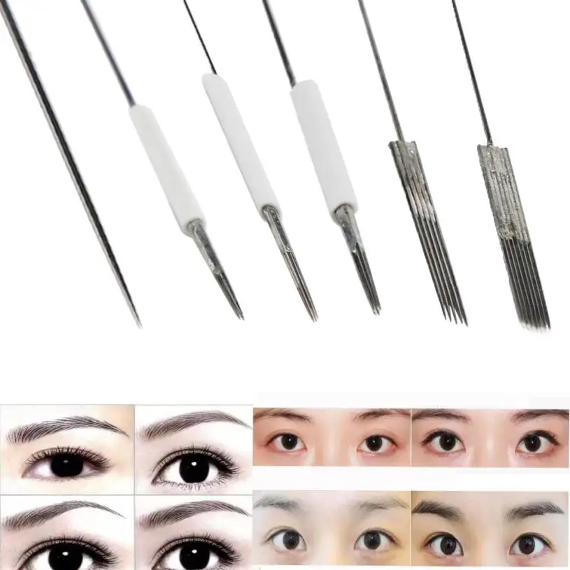 

10pcs Permanent Makeup Manual Eyebrow Lip Eyeliner Tattoo Microblade Needles Levert Dropship Y710