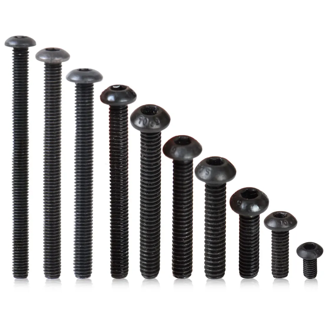 100pcs Metric M4 Black 10.9 Carbon Steel Flat Countersunk Head Hex Socket Screw