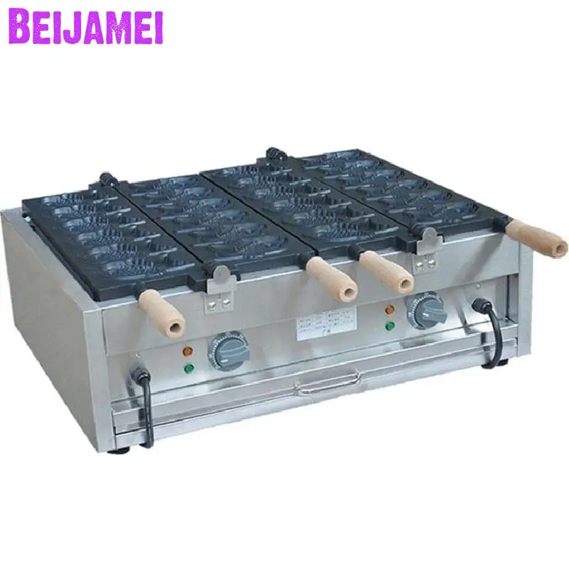 

BEIJAMEI High Efficiency Commercial Electric Double Plate 12 Fish Fish-Shaped Taiyaki Waffle Maker Making Machine Price