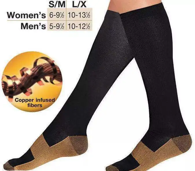 1 Pair Unisex Compression Socks Women Men Anti Fatigue Pain Relief Knee High Comfortable Travel Stockings