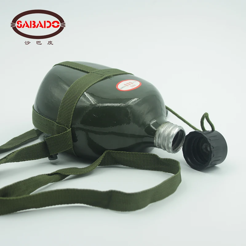

1L Outdoor Sports Water Bottle Lightweight Aluminum Flask Leak-proof Army Military Canteen Tactical Circular Kettle Bottles