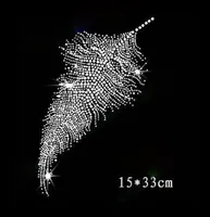 Feather crystal stone hot fix rhinestone transfer designs,strass hotfix rhinestone iron on motifs for t shirt dance dress cloth