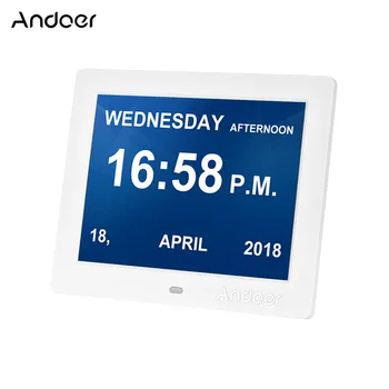 

Andoer 8" Digital Photo Frame LED Screen Simple Clock Photo Video Eletronic Photo Album for Elder People With Remote Control