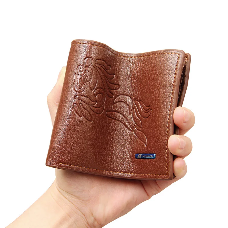 Menbense Leather Wallets Smart for Best thin Short Purse Card Holder Purses Slim 668
