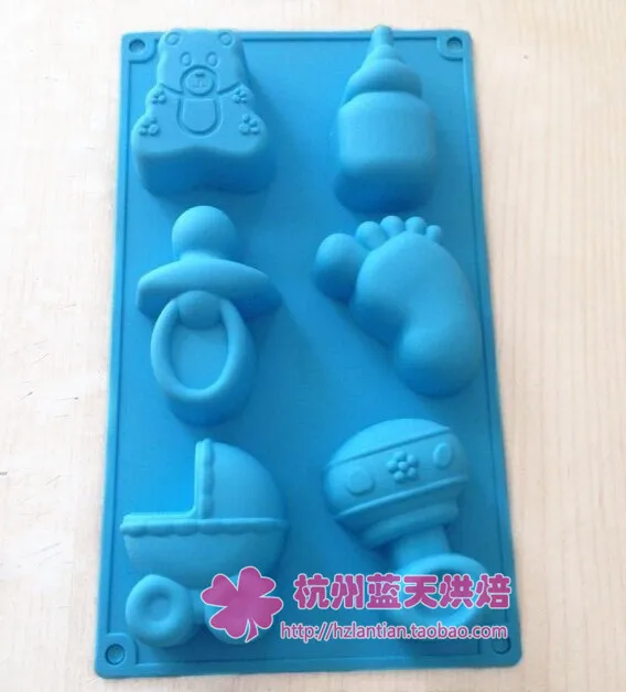 Chocolate mold Cake Mould Silicone 6 hole Baby stroller kitchen tools | Дом и сад
