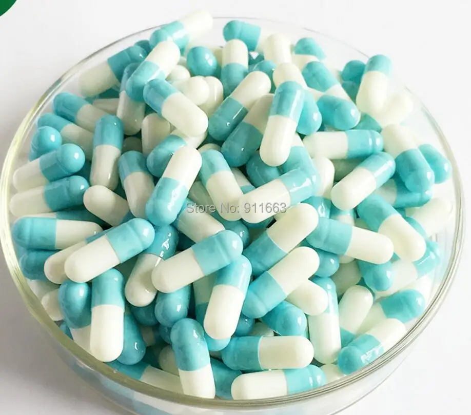 0 2,000pcs!Light blue white colored empty gelatin capsule,gelatine